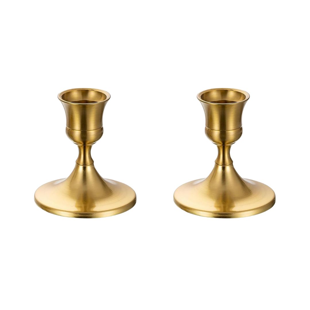 small gold candlestick holders