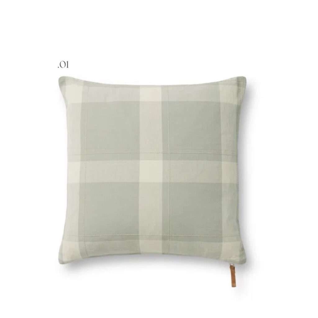 green plaid pillow