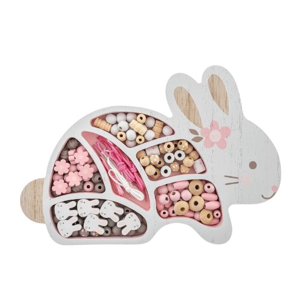 Bunny, Wooden bead jewelry kit