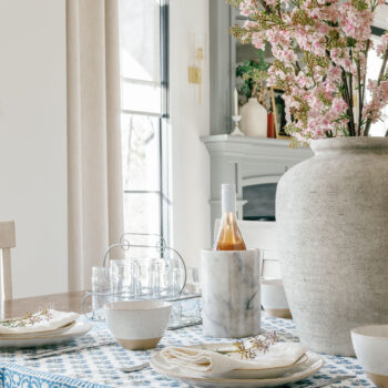 large vase & spring branches