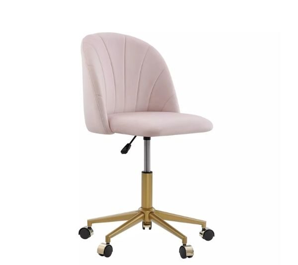 pink velvet desk chair