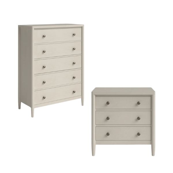 light grey dresser & nightstand