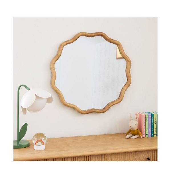 wavy wood mirror