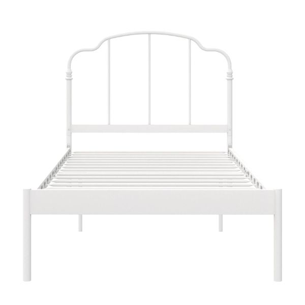 white metal bed