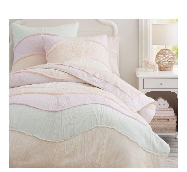 pottery barn kids wavy pastel comforter