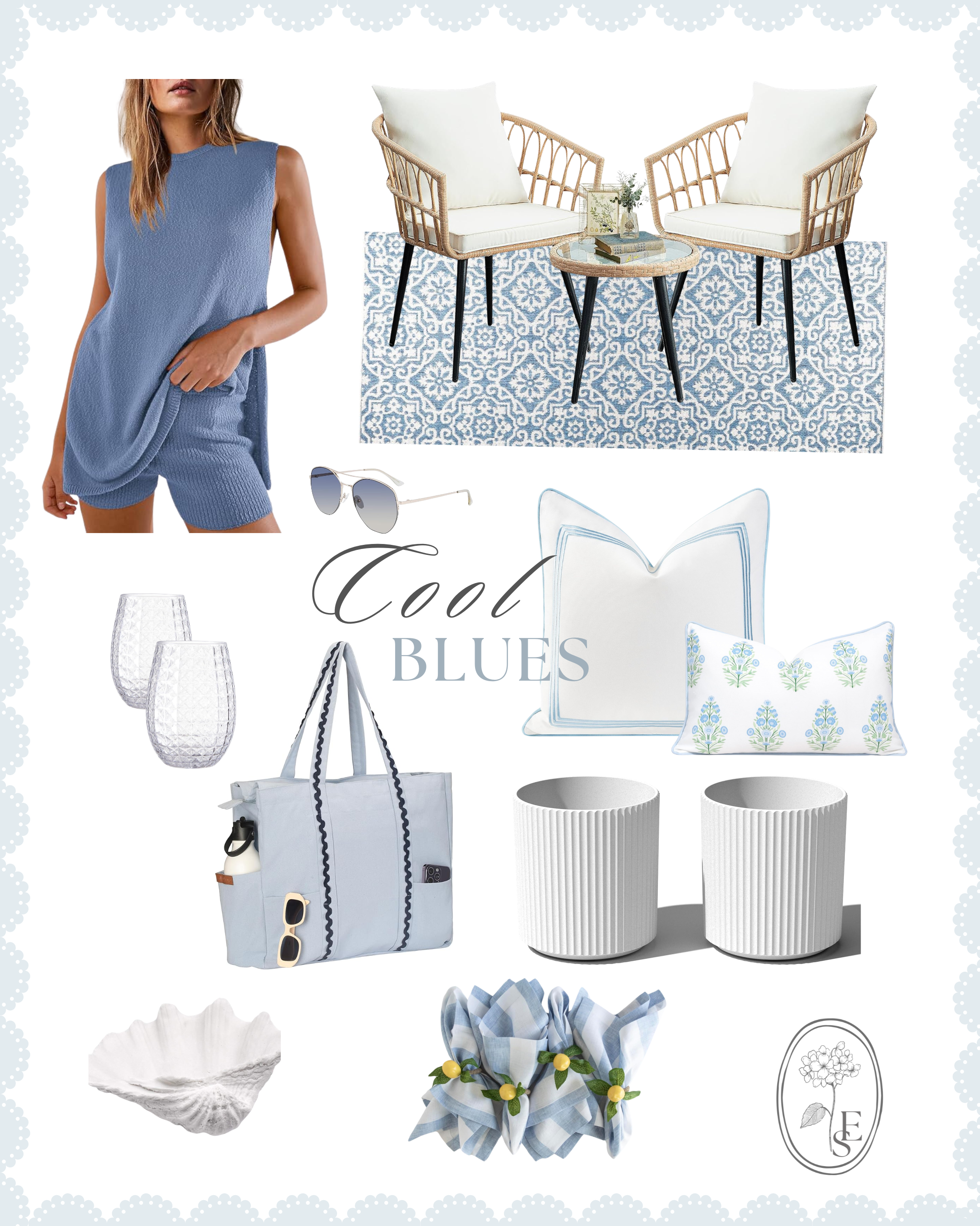 Cool Blues Summer Product Mood Board