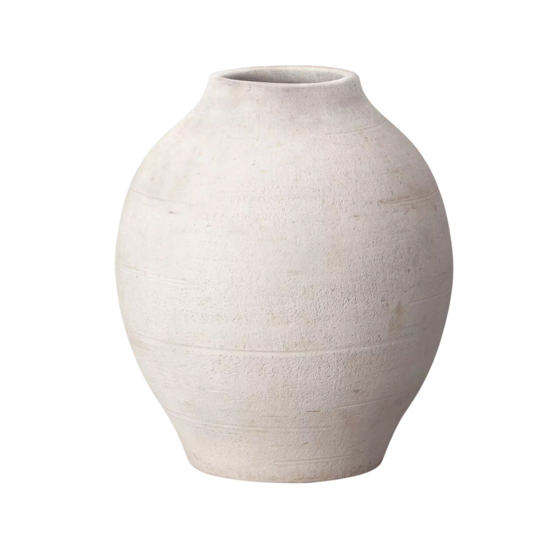 10" distressed terracotta vase