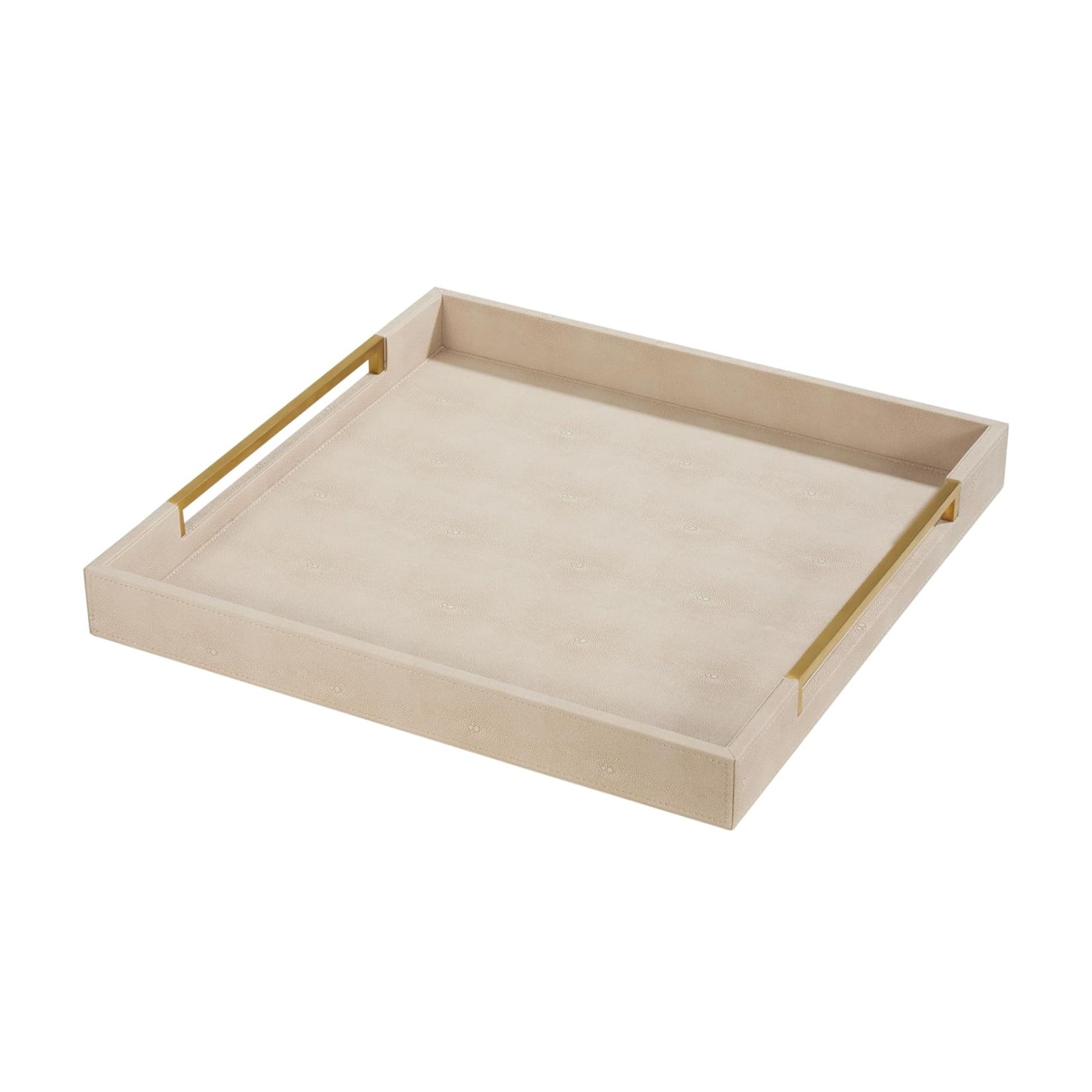 Ivory Shagreen Leather Serving Tray