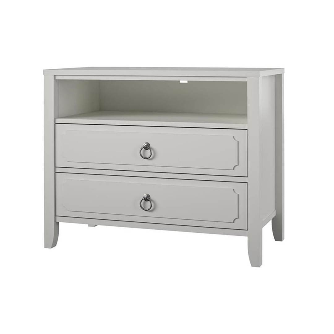 soft white two drawer night stand