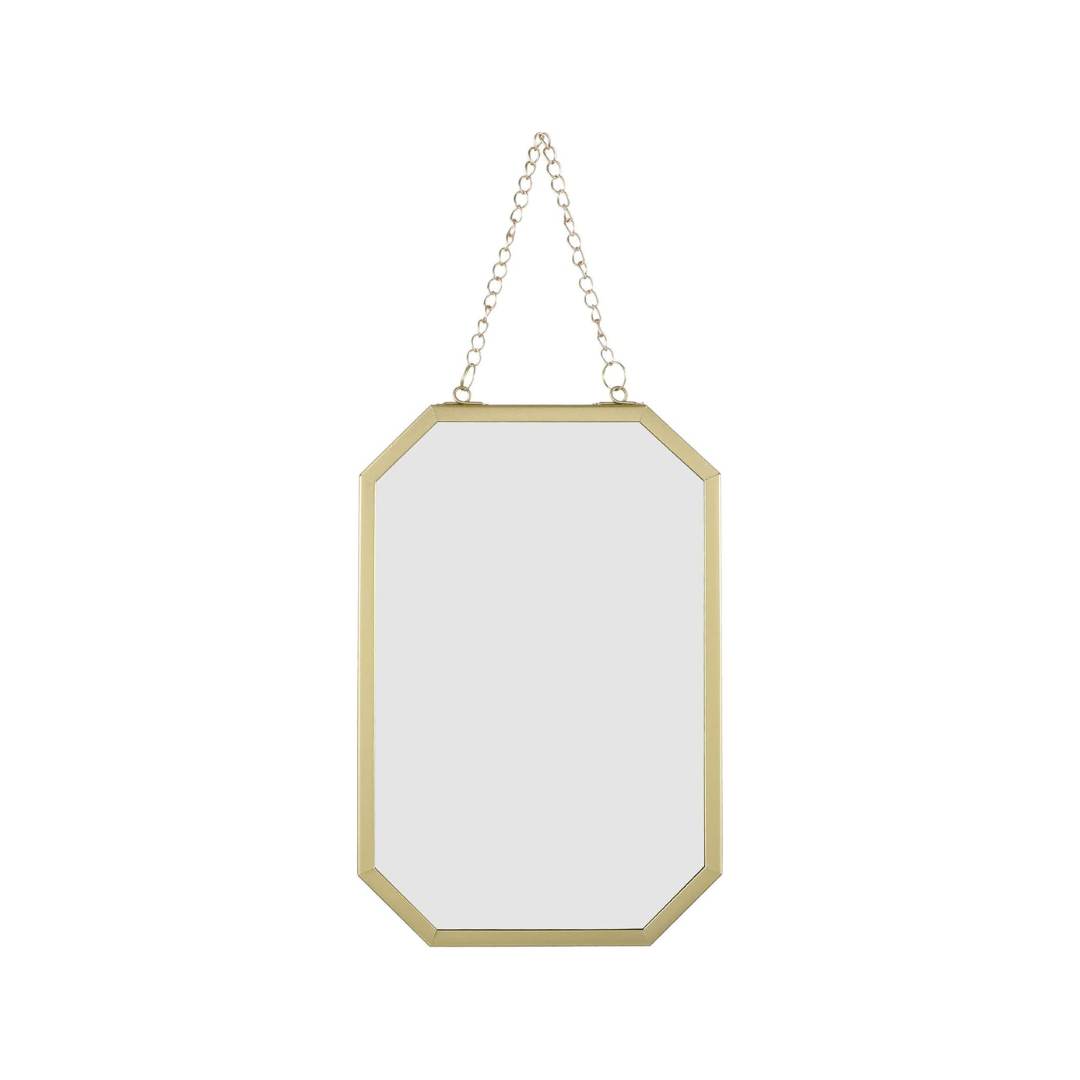 small rectangular mirror with chain