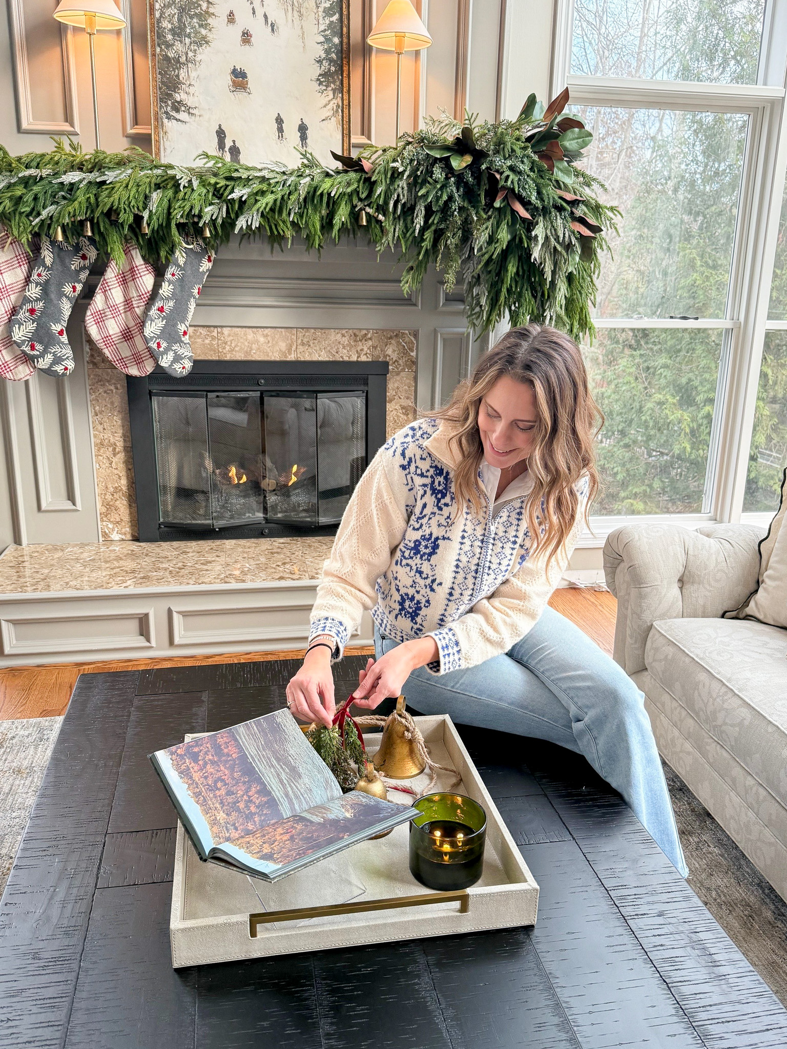 Styling a coffee table for the holiday season