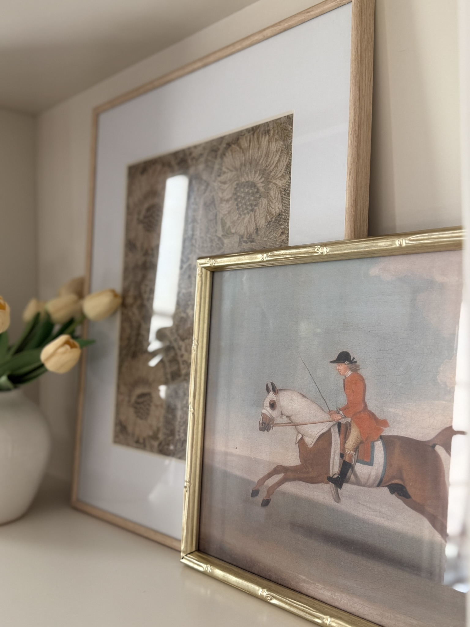 Brass Gallery Frame and Natural Oak