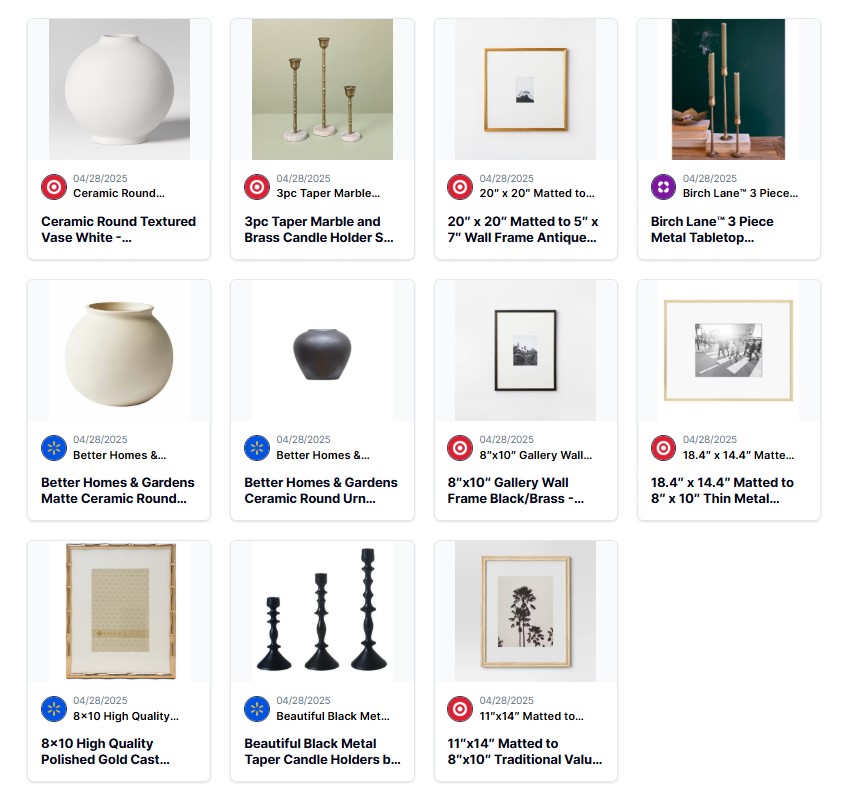 screen shot of our favorite decor staples to buy