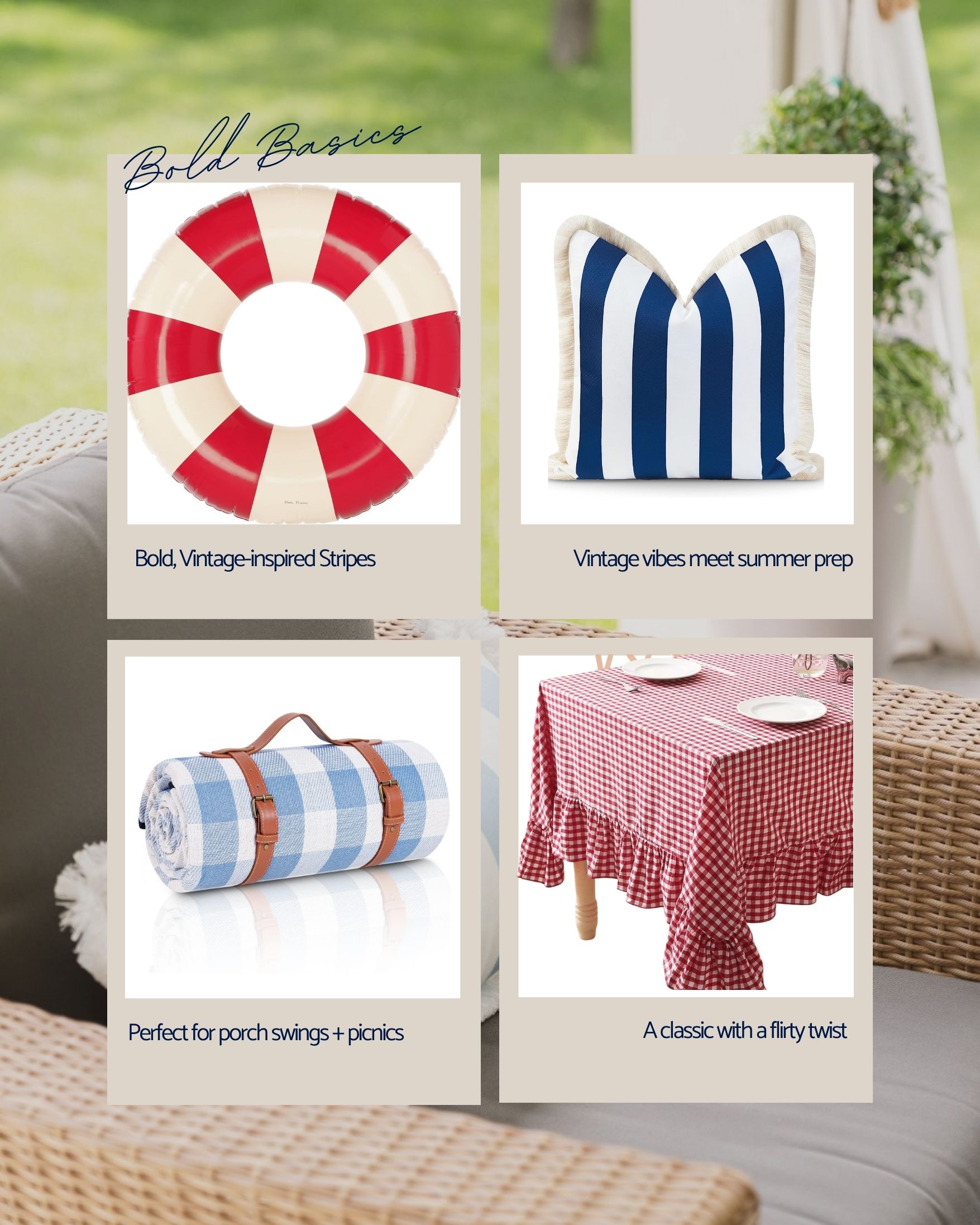 Pattern Play with preppy takes on stripes, gingham and scallops